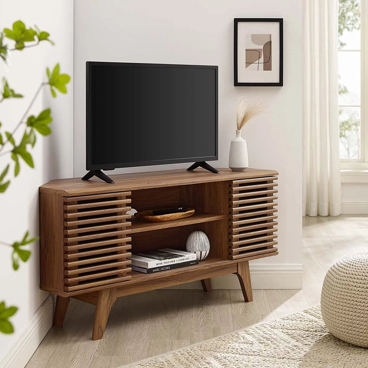 Mid-Century Modern Corner TV Stand Q902264