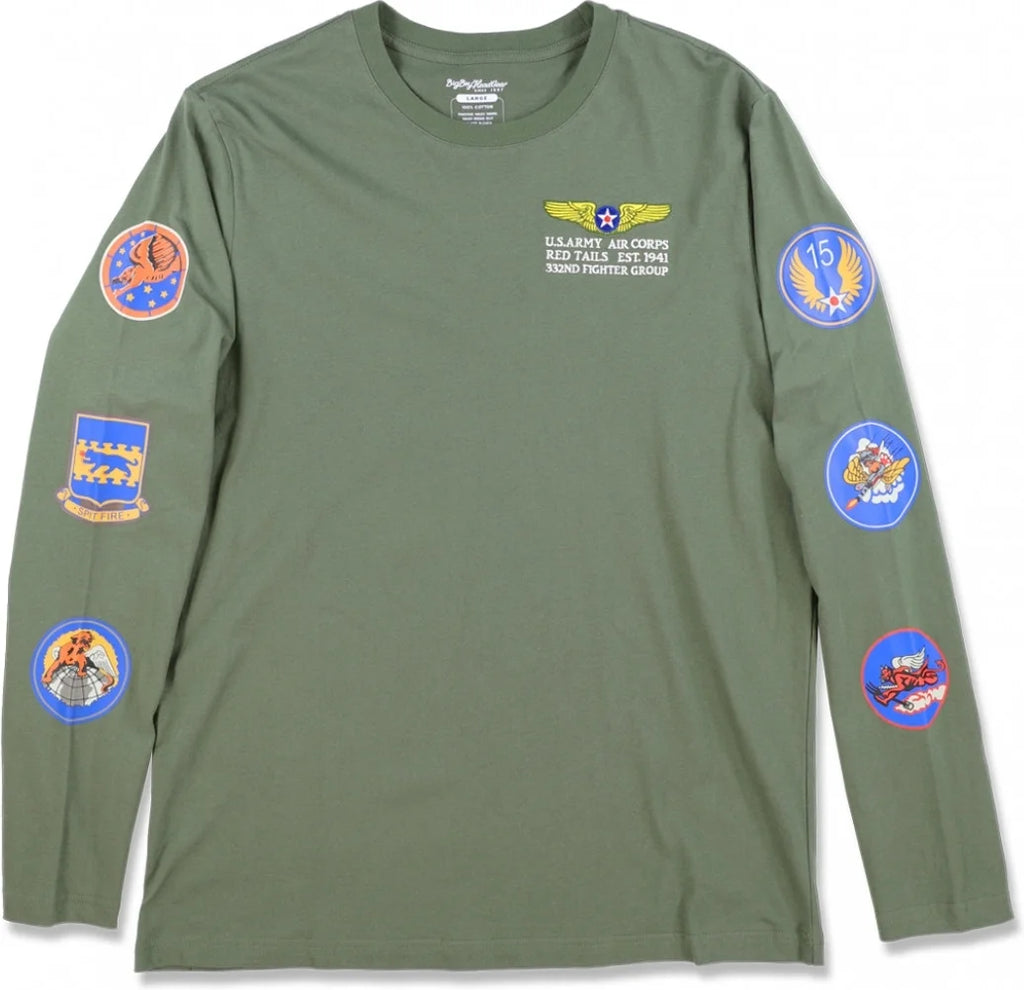 Mens Long Sleeve Tee Green M X253