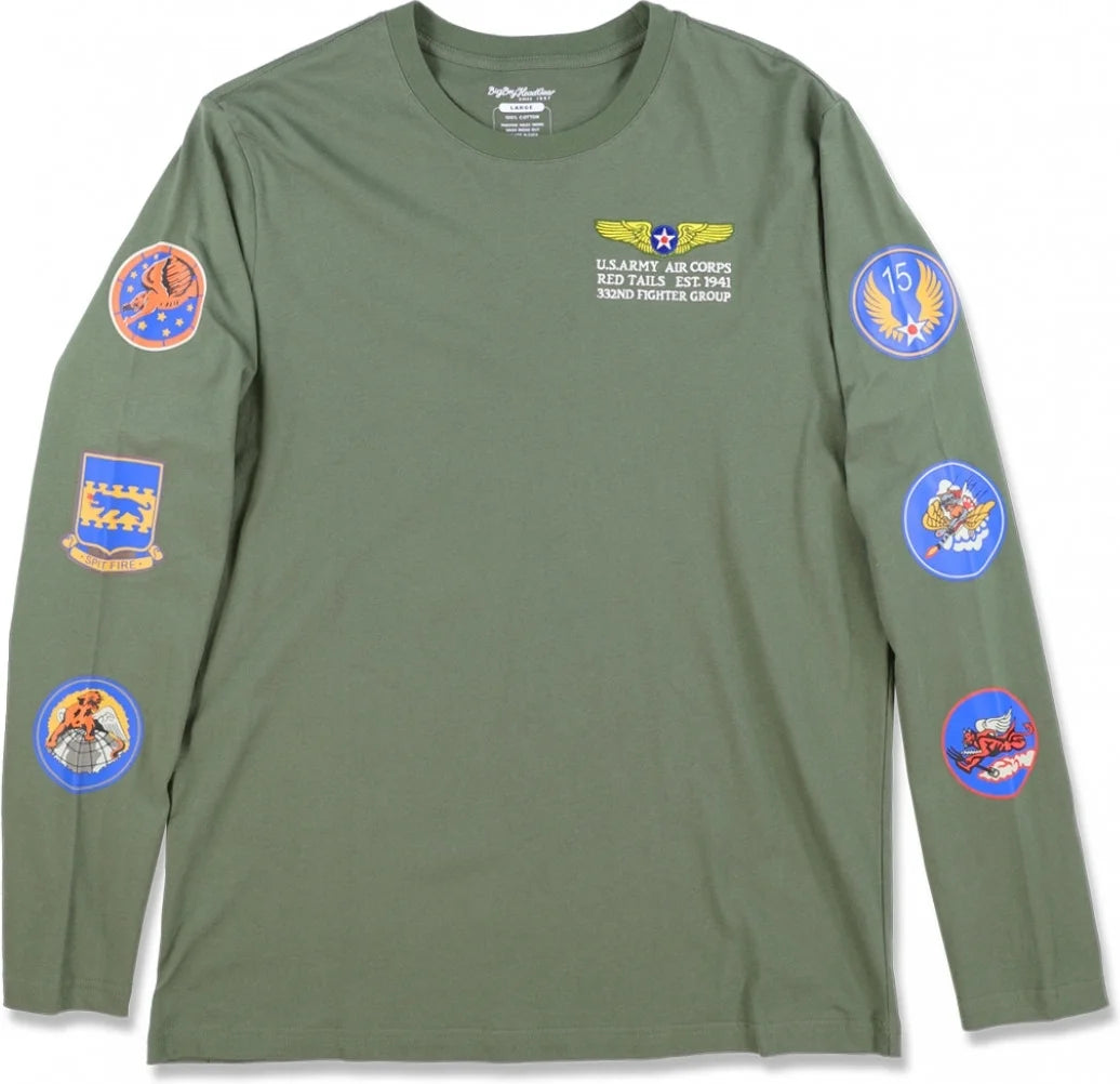 Mens Long Sleeve Tee Green M X253