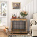 Furniture Dog Cage Crate with Double Doors on Casters U566711