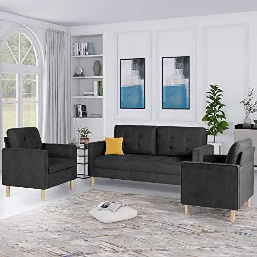 57" Tufted Loveseat and Chair Set of 2 M553363