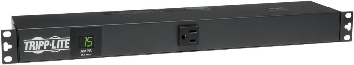 Metered PDU, 15A, 13 Outlets, 120V, 15 ft. Cord, 1U Rack-Mount Power J219595