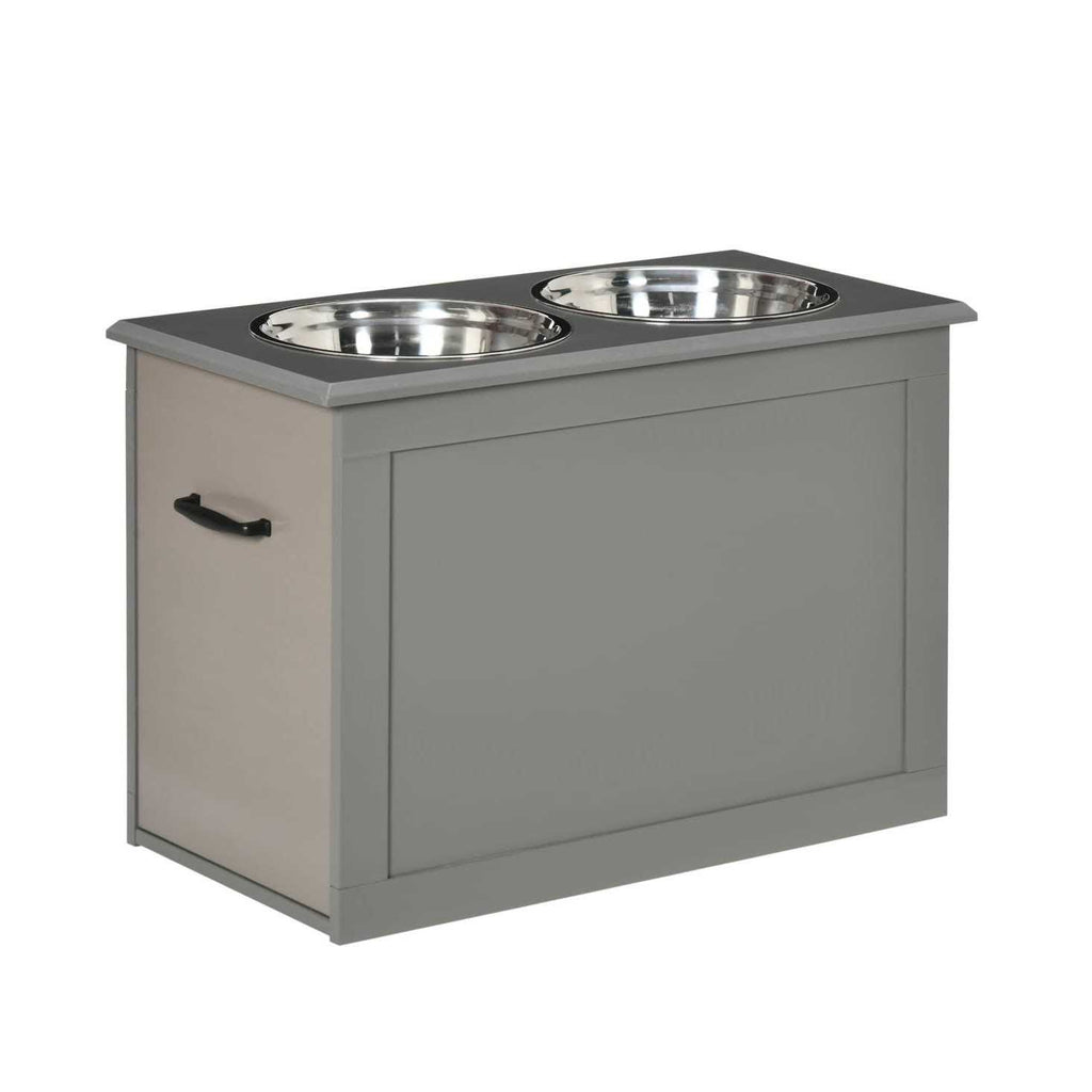 Raised Pet Feeding Station with 2 Stainless Steel Bowls N5960