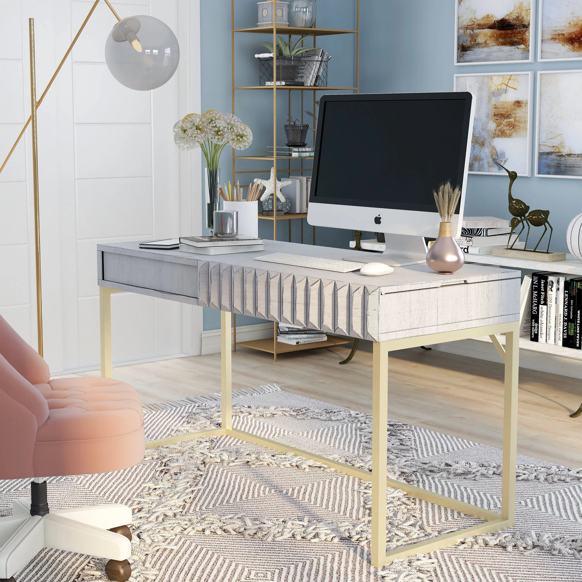 57-inch Metal Lift-top Standing Desk S54001
