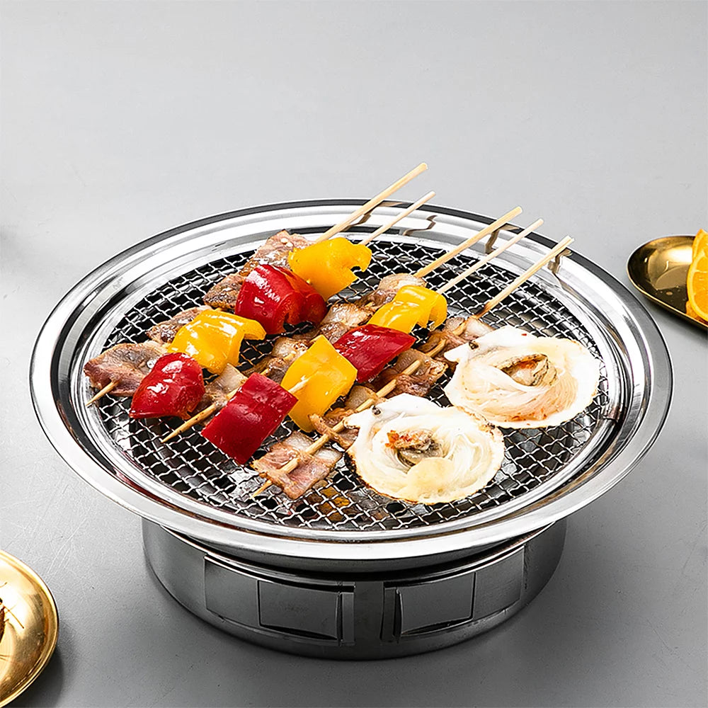 Charcoal Grill Non-stick Portable Stainless Steel BBQ Stove J504