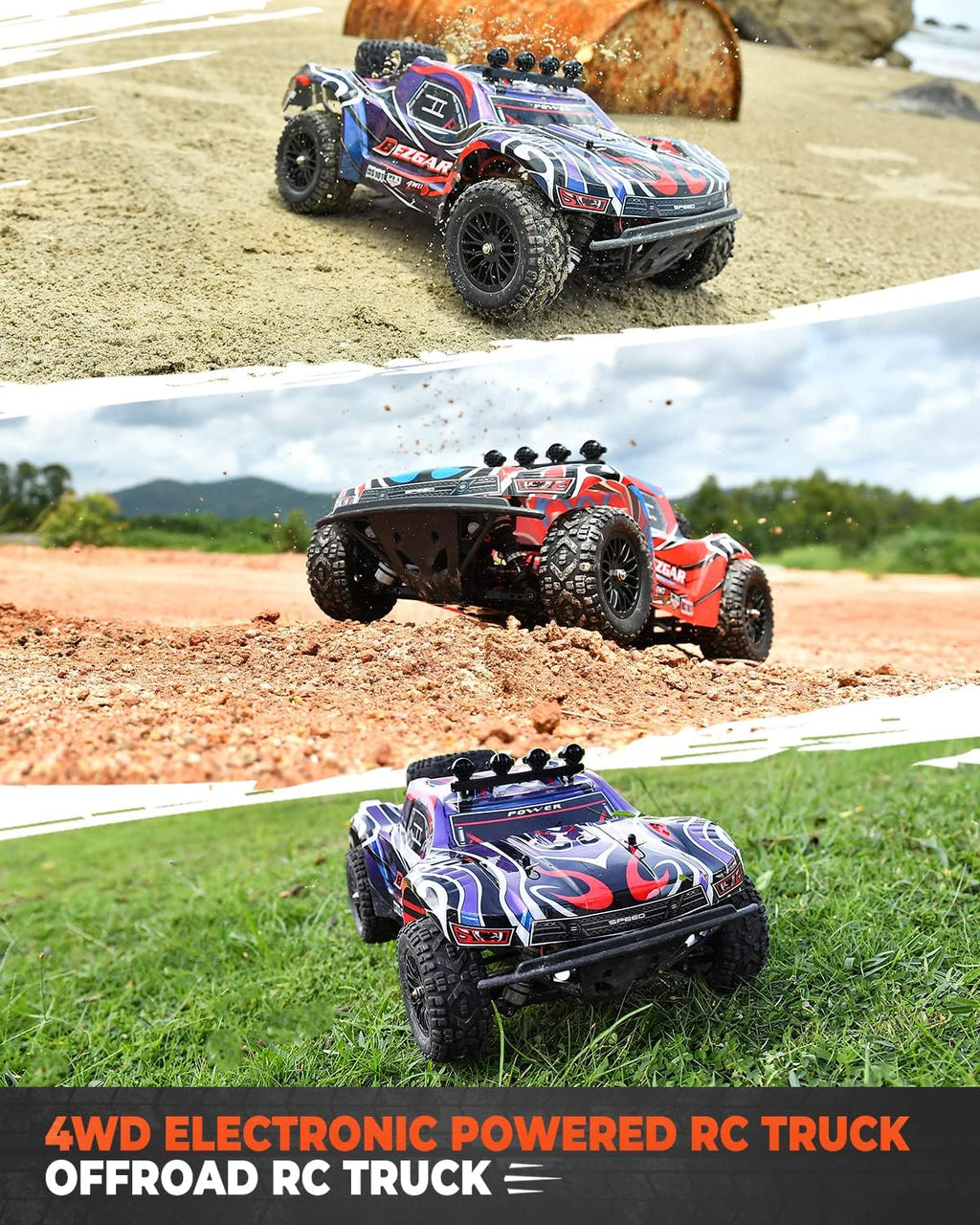 Remote Control Truck 4WD Electric Toy Off Road RC Monster Vehicle Car Crawler with 2 Rechargeable Batteries M568