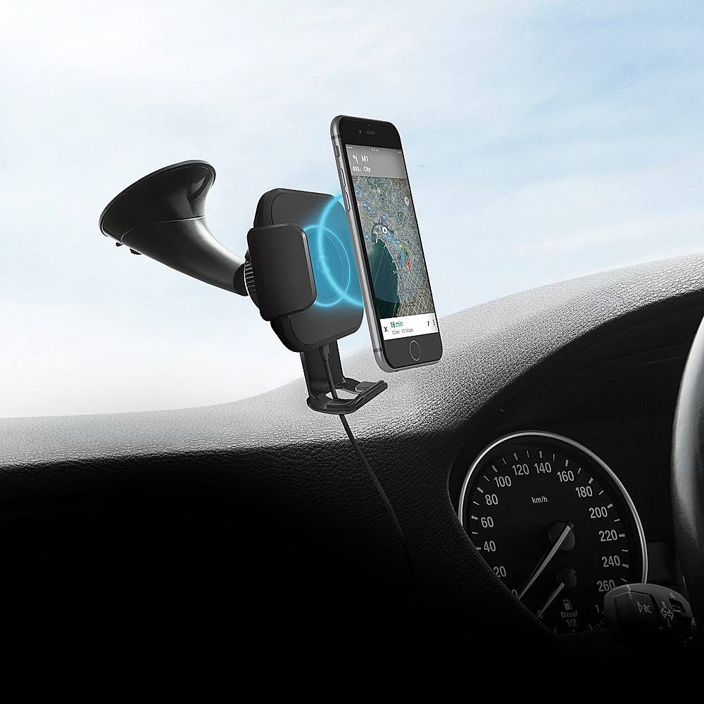 Wireless Smartphone Car Charger with Windshield Mount J8437