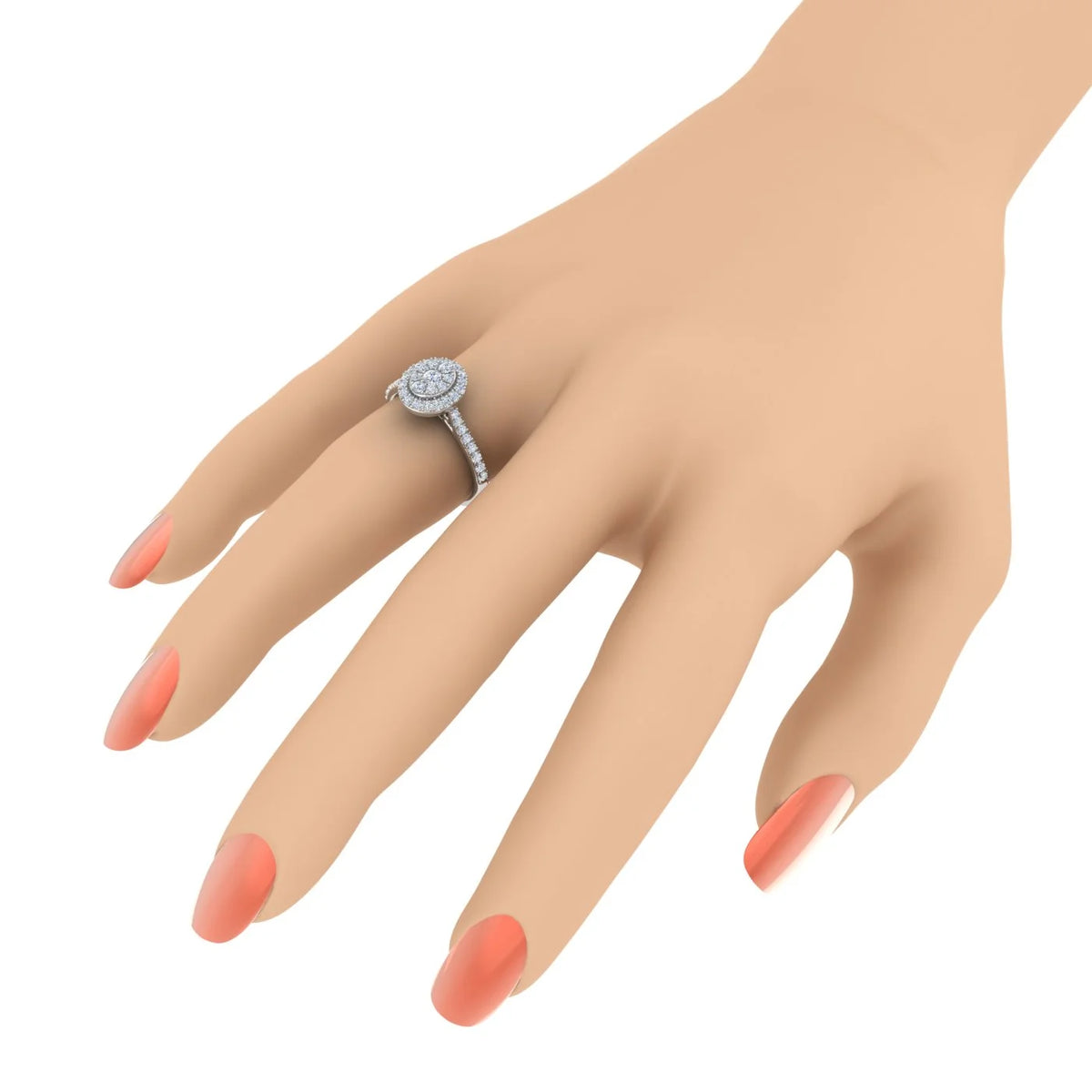 10K Yellow Gold Diamond Cluster Engagement Ring T551940