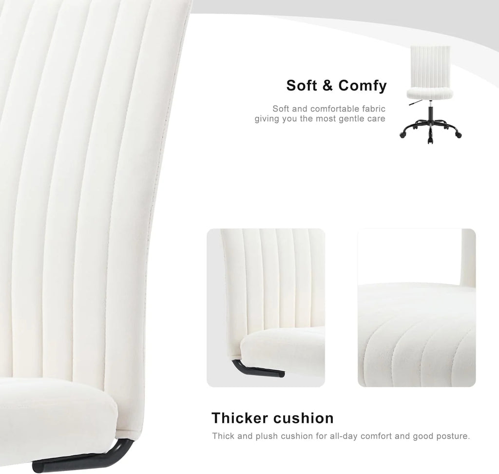 Velvet Swivel Desk Chair with Wheels A6510