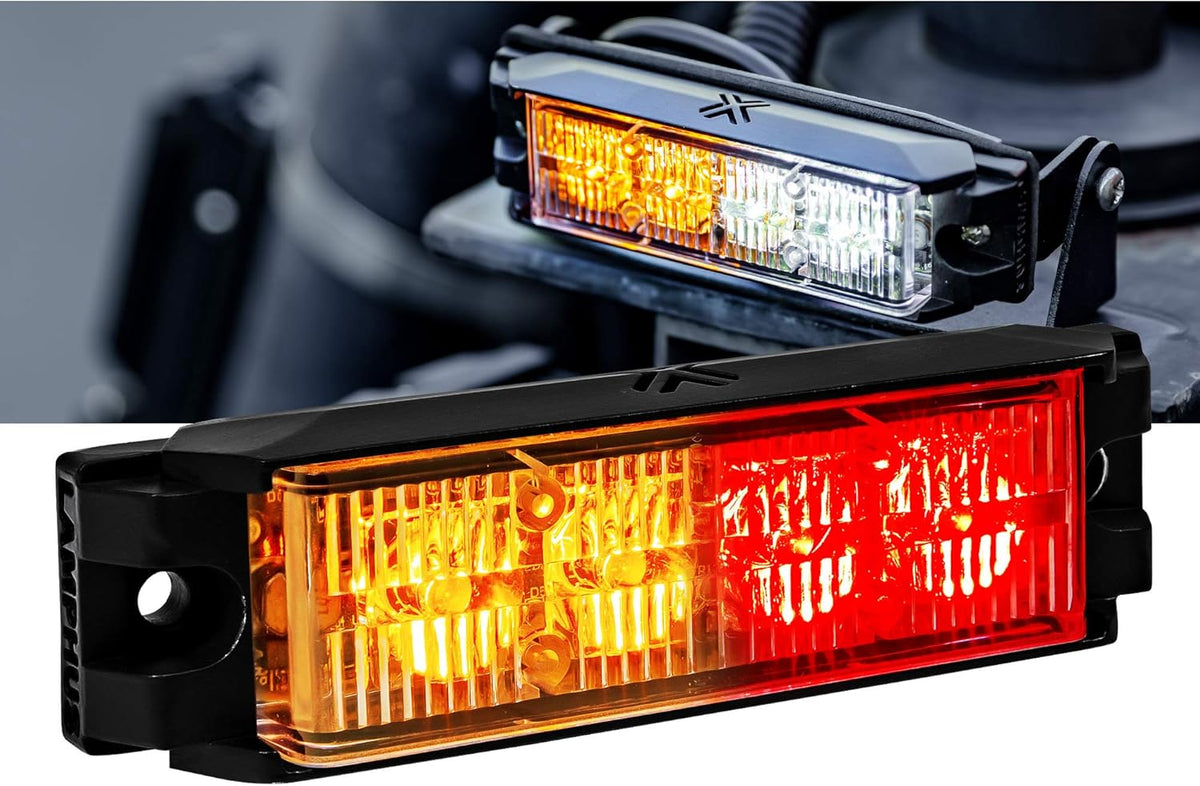 4pc 4" 4W Green White LED Flashing Strobe Light Head Emergency Warning Grille Light Q396
