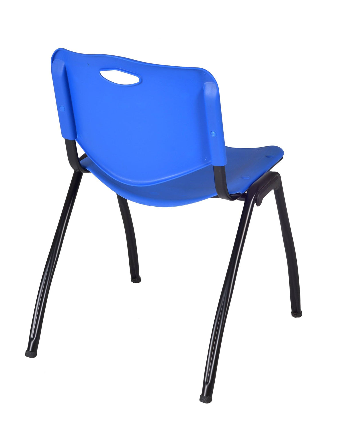 Beige Square Breakroom Table with 4 Blue Stack Chairs N7037