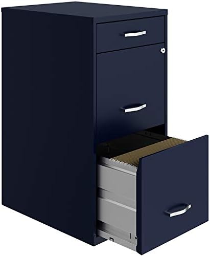 18in Deep 3 Drawer Metal File Cabinet Pearl White L657806