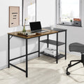 Black Study Desk with 2 Storage Shelves Metal Frame B649254