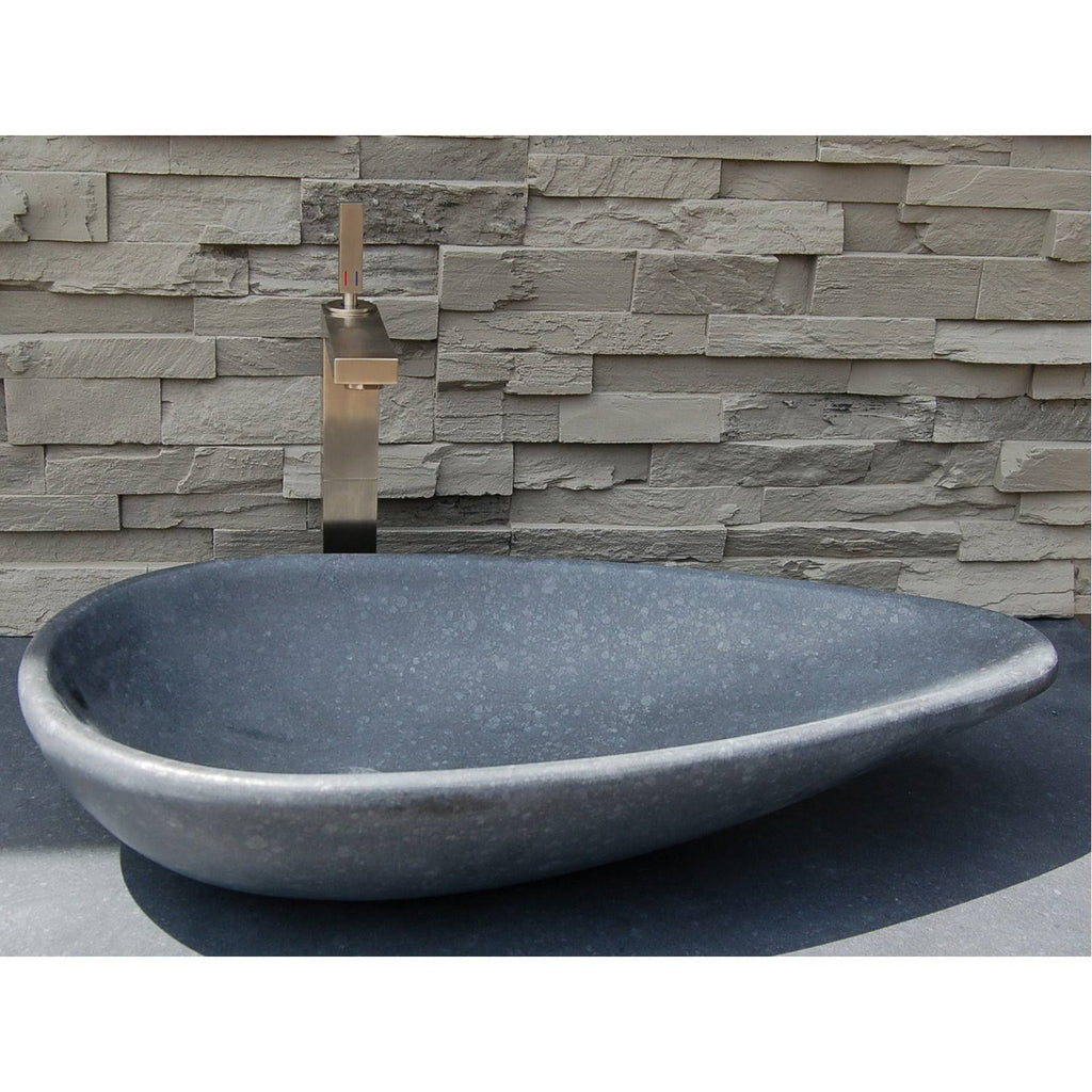 Honed Black Basalt Vessel Sink X28930