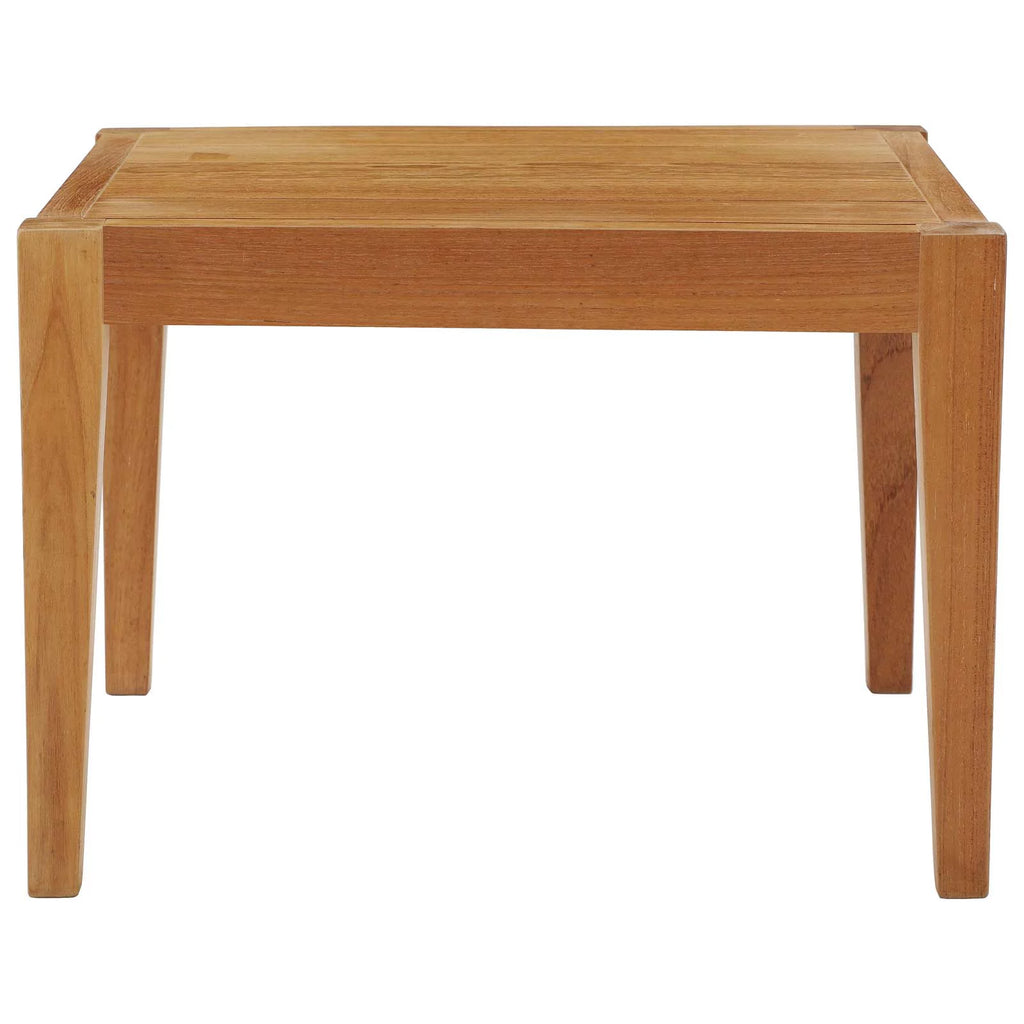 Contemporary Modern Urban Outdoor Patio Side Table, Wood, Natural A996