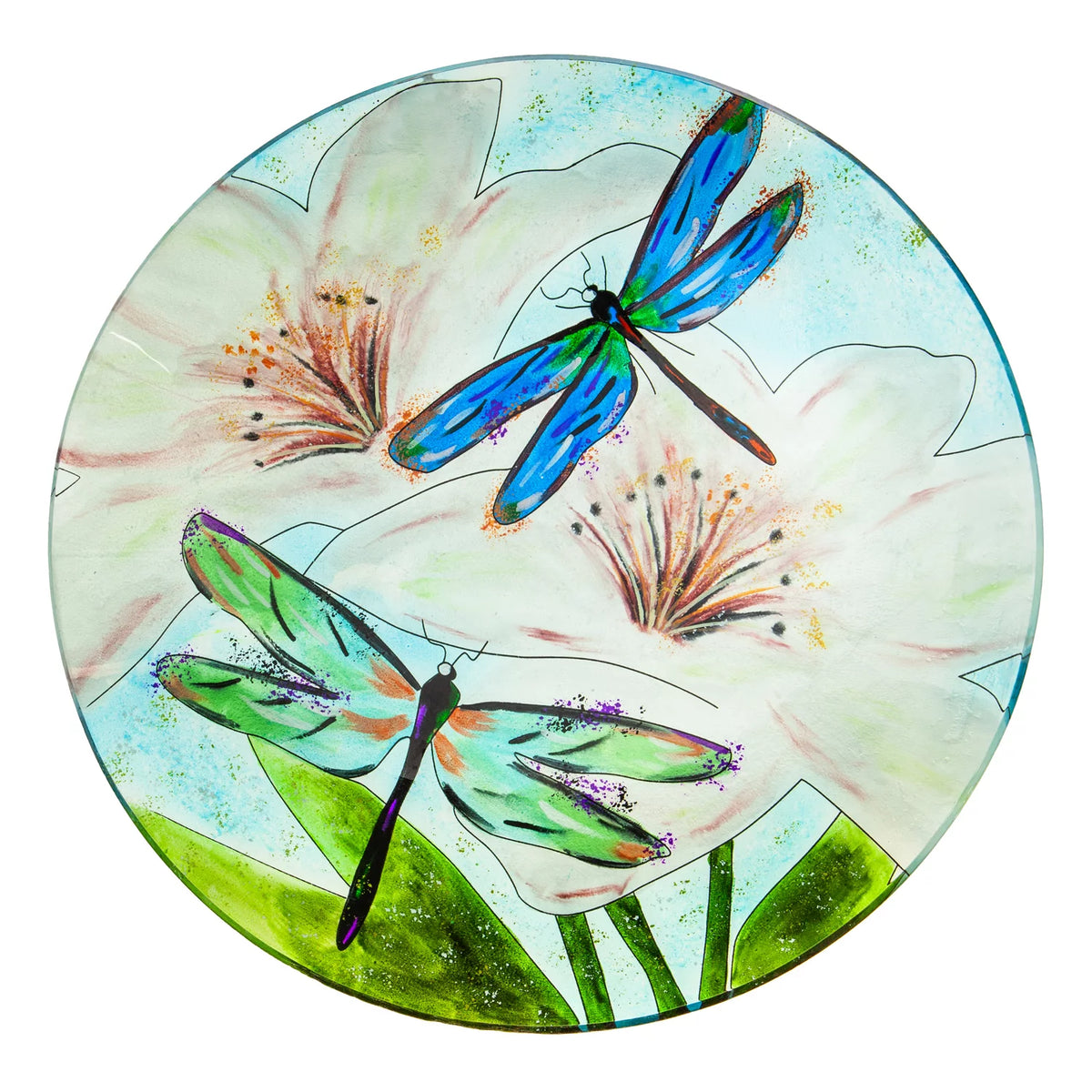 16" Glass Bird Bath with Stand O2136