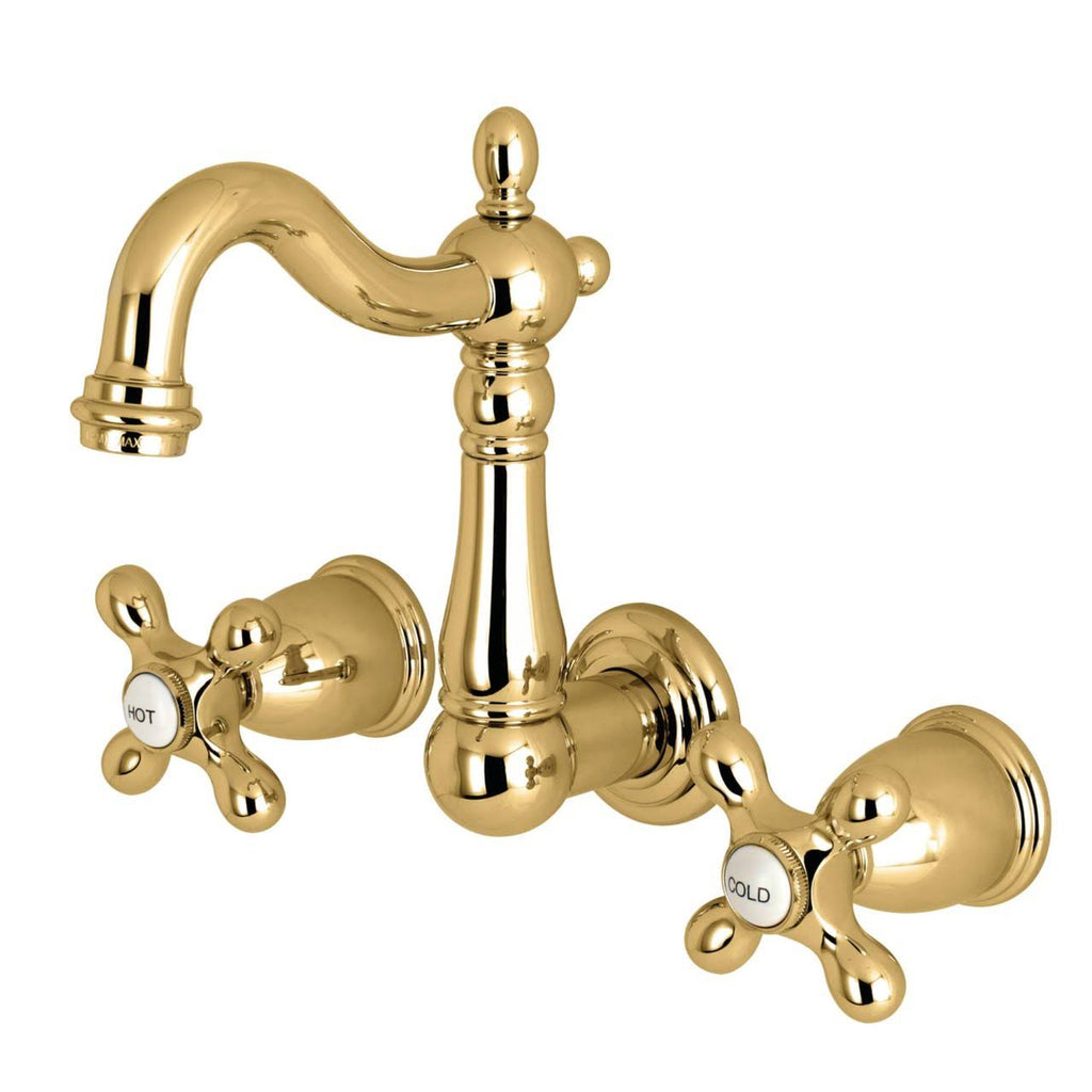 Polished Brass Wall Mount Bathroom Faucet R1211