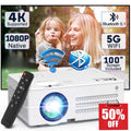 4K 1080P Wifi Bluetooth Projector with 100 Screen U326203