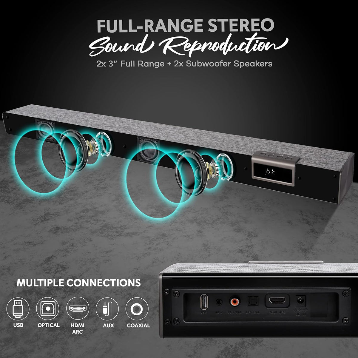 60W Bluetooth Sound Bar with Remote Control D6887