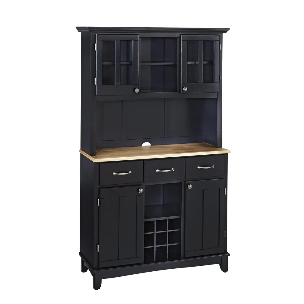 Black Wood Buffet with Hutch S578771