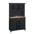 Black Wood Buffet with Hutch S578771