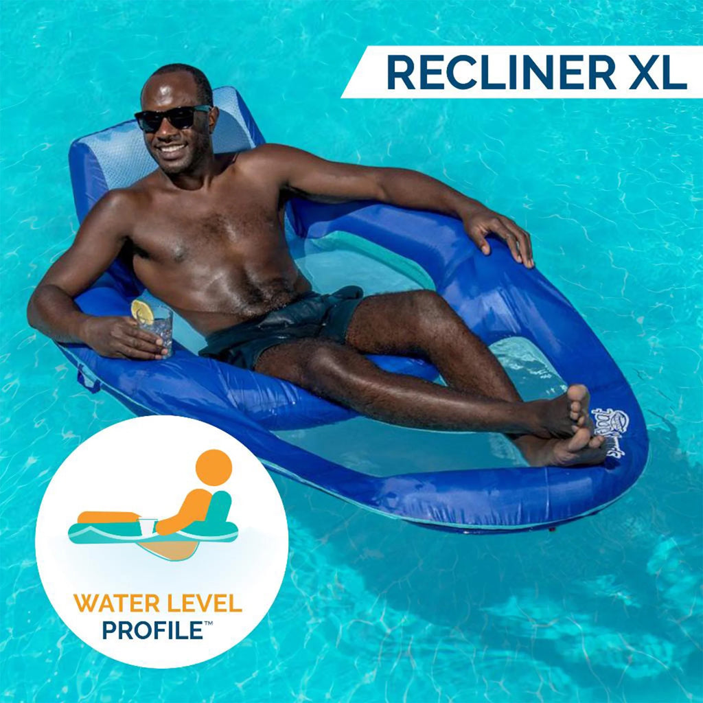 Dark & Light Blue Inflatable Floating Chair with Cup Holder (2 Pack) L509