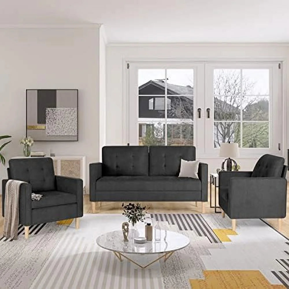 57" Tufted Loveseat and Chair Set of 2 M553363