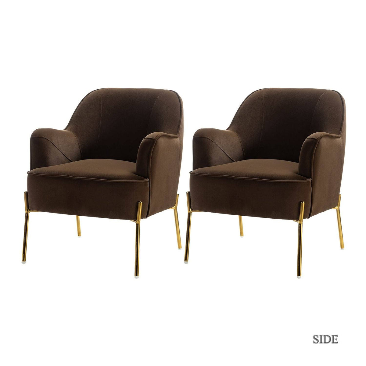 Teal Accent Chair with Gold Legs, Set of 2 K279